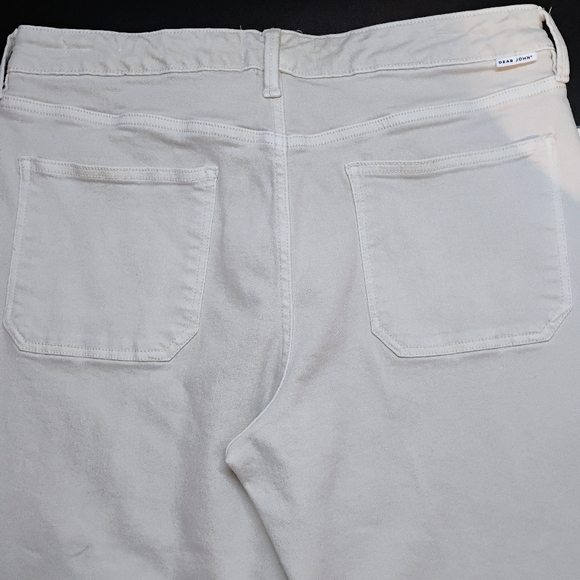 Dear John Ivory Jeans Pants Womens 12 (31) Jeanne Flare Stretch Patch Pockets B - Picture 4 of 9